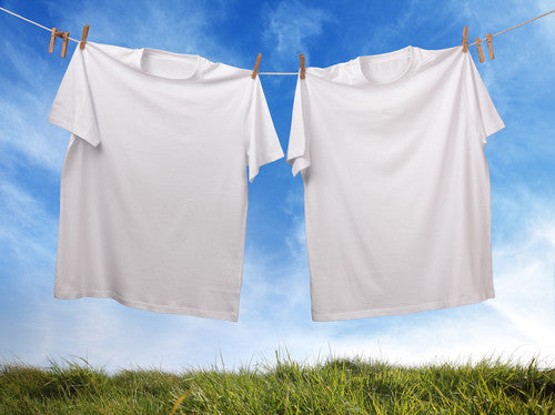 Outdoor clothesline dry your laundry  in the warmth of the sun and the comforting breeze
